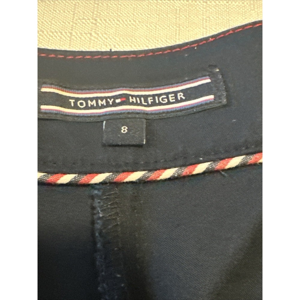 Tommy Hilfiger Pants Womens Size 8 Navy Blue Casual Flat Front Chino Ladies - Picture 5 of 5